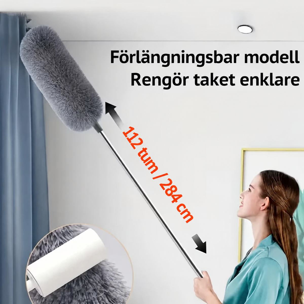 Förlängningsbar dammvippa i mikrofiber