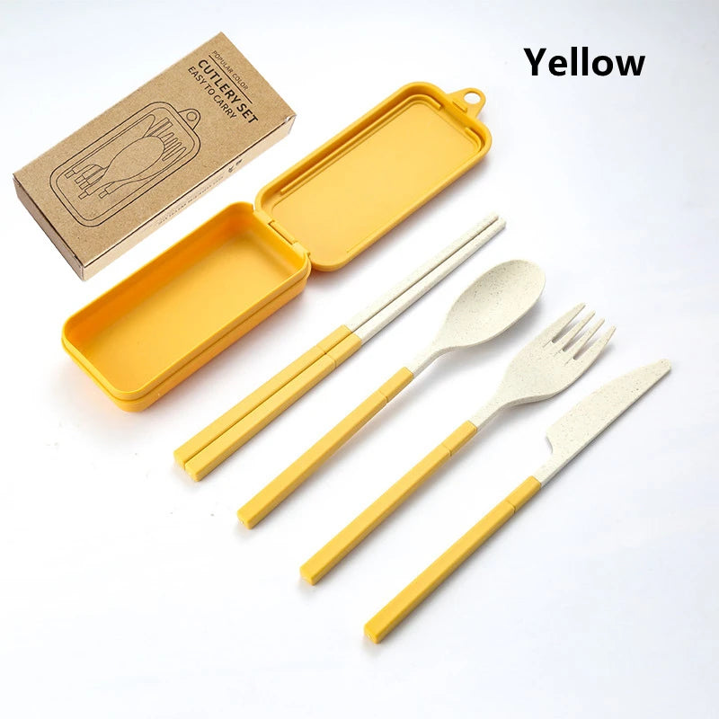 Bestickset för picknick – 4 delar med fodral