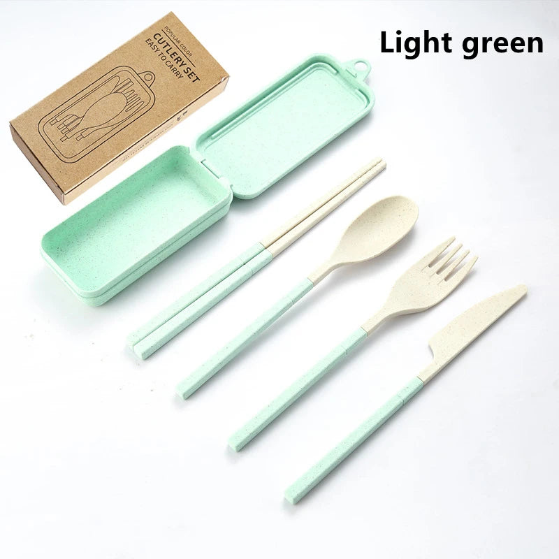 Bestickset för picknick – 4 delar med fodral