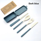 Bestickset för picknick – 4 delar med fodral