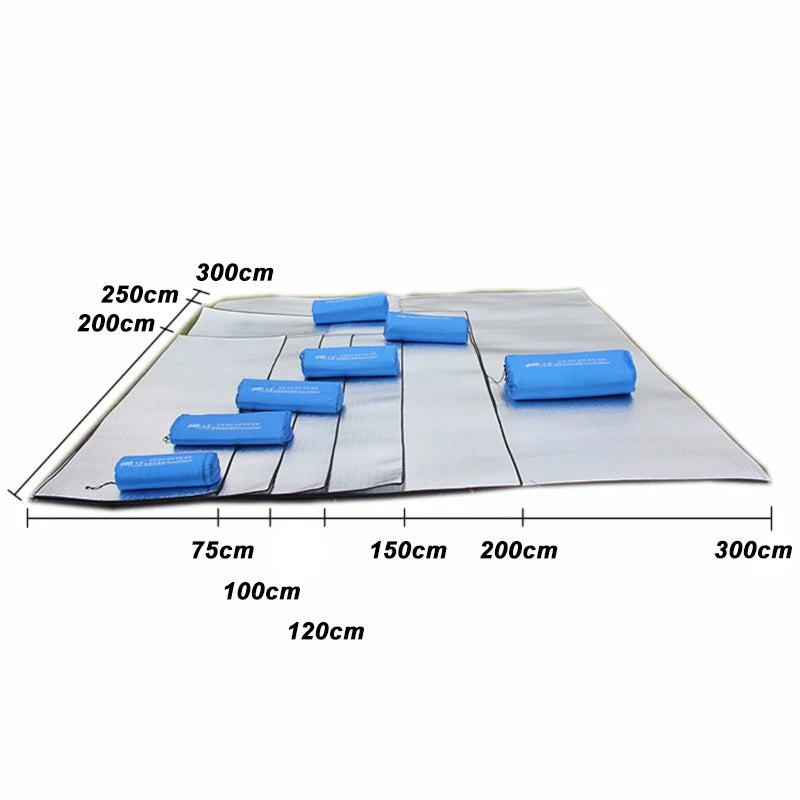 Picknick- och liggunderlag med aluminiumfolie – 200 × 200 cm