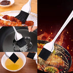 Grillpensel i silikon med handtag i rostfritt stål