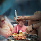 Grillpensel i silikon med handtag i rostfritt stål