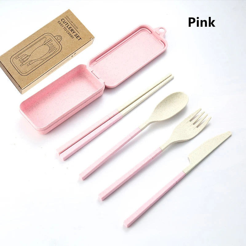 Bestickset för picknick – 4 delar med fodral