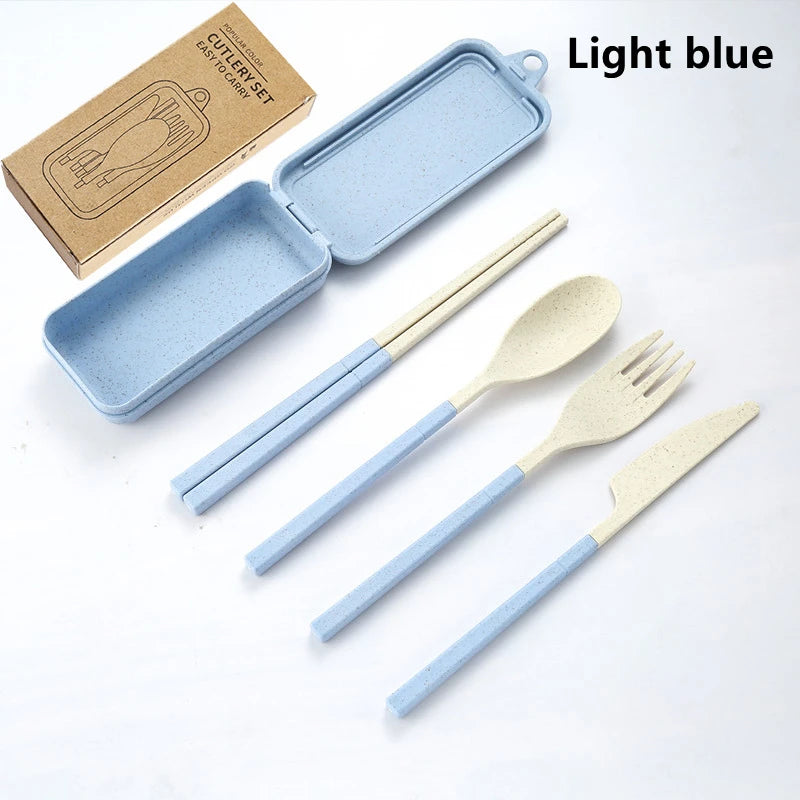 Bestickset för picknick – 4 delar med fodral