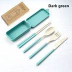 Bestickset för picknick – 4 delar med fodral