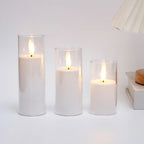 LED-blockljus med flimrande låga – 3-pack