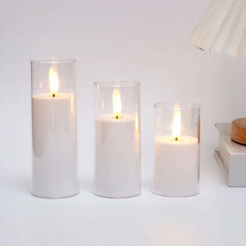 LED-blockljus med flimrande låga – 3-pack