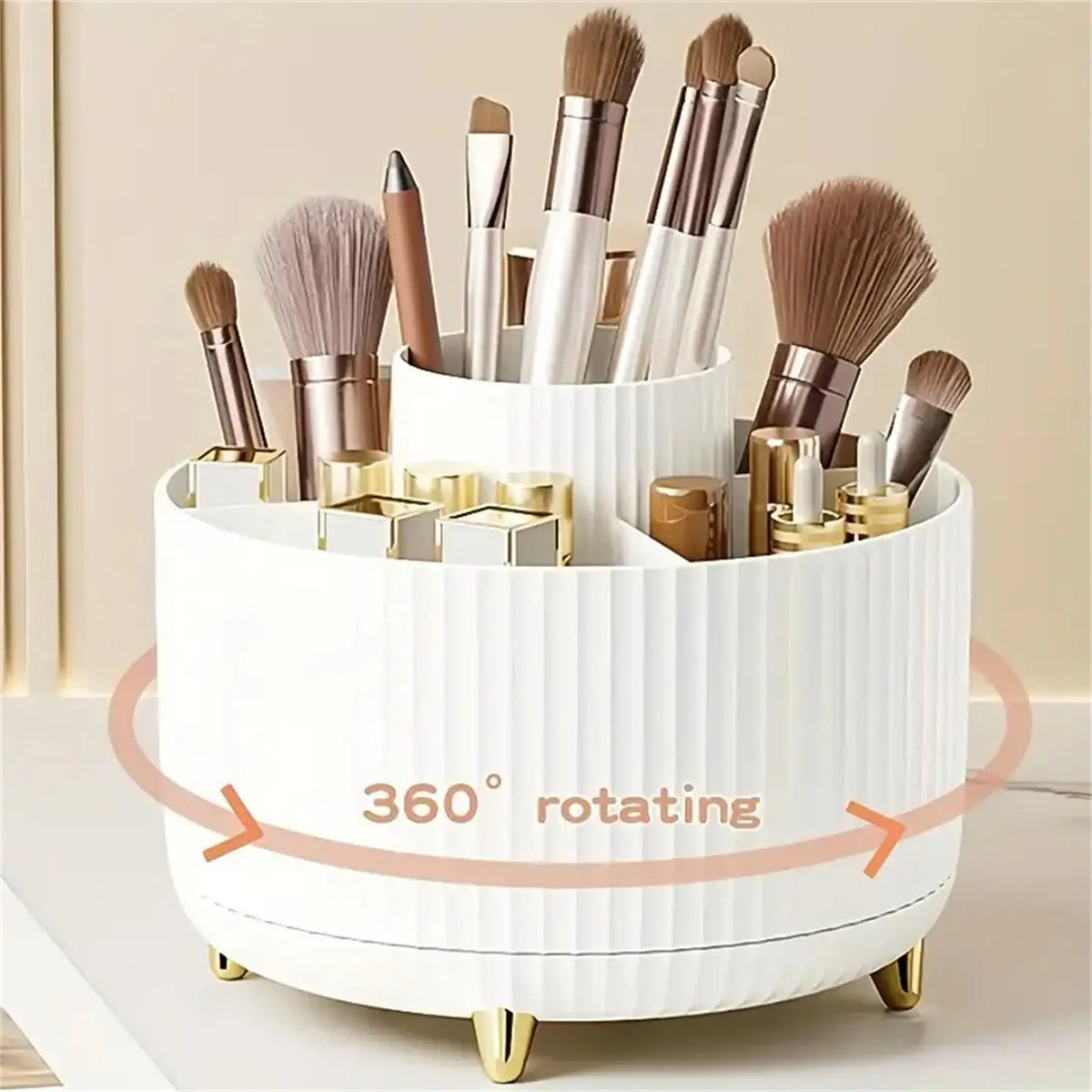 Roterande sminkorganiser med 5 fack