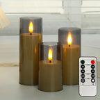 LED-blockljus med flimrande låga – 3-pack