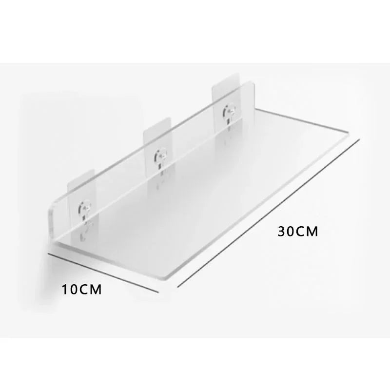 Självhäftande vägghyllor i akryl – 4-pack
