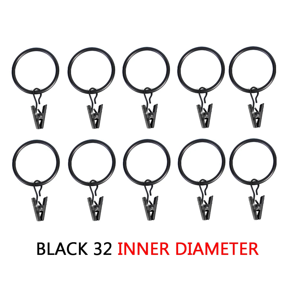 Gardinringar med clips i metall – 25 eller 32 mm