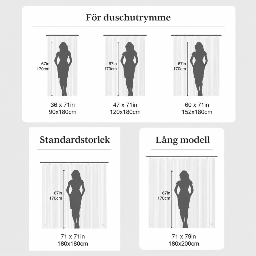 Duschdraperi med bladmönster – halvtransparent PEVA