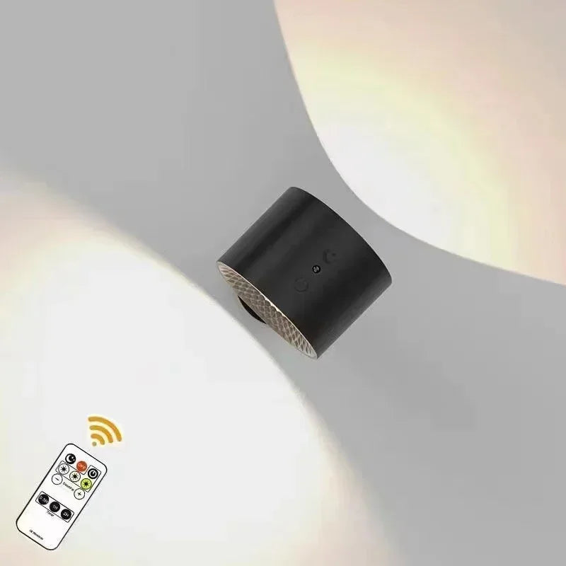 Uppladdningsbar vägglampa med två huvuden