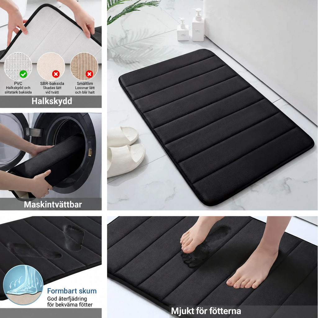 Badrumsmatta i memory foam