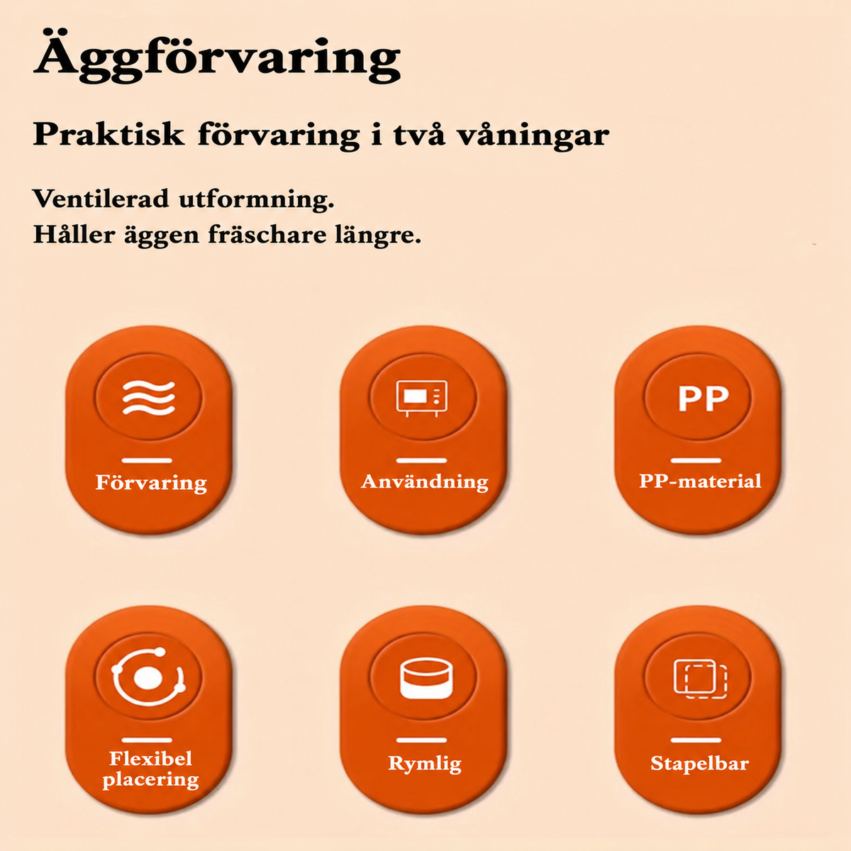 Äggförvaring för kylskåp – låda i två våningar
