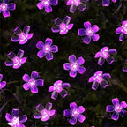 Solcellsdriven ljusslinga med blommor – 12 m