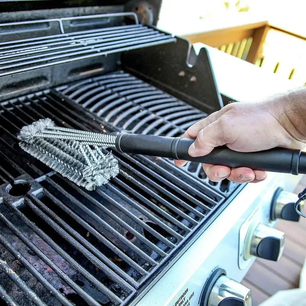 Grillborste 3-i-1 i rostfritt stål