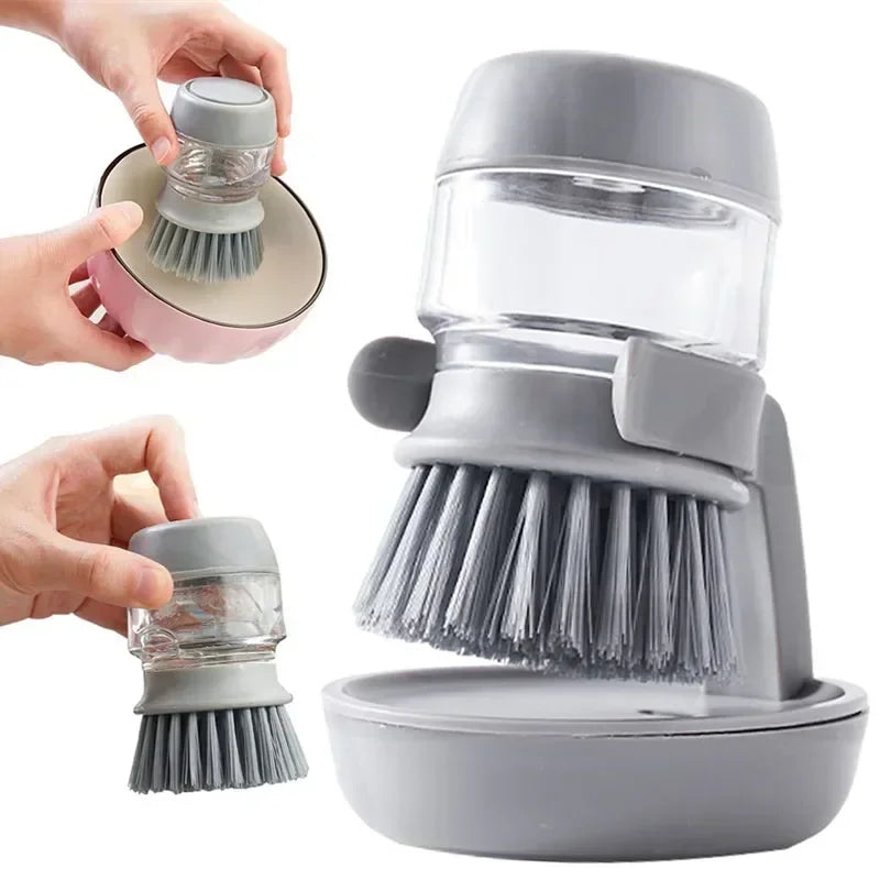 Diskborste med diskmedelsbehållare