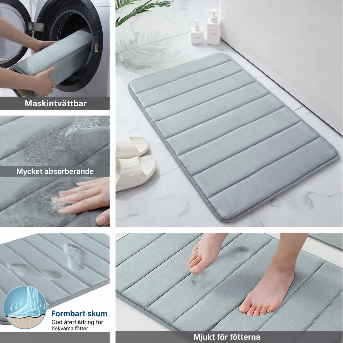 Badrumsmatta i memory foam
