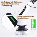Sladdlös elektrisk skurborste med flera borsthuvuden