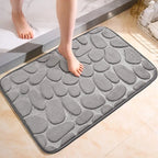 Halkfri badrumsmatta med stenmönster – 40 × 60 cm