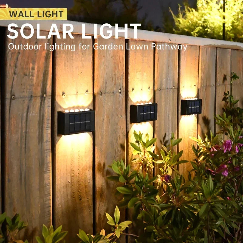Solcellsdriven vägglampa upp och ner