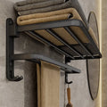 Fällbar handduksstång i matt svart aluminium – 50 cm