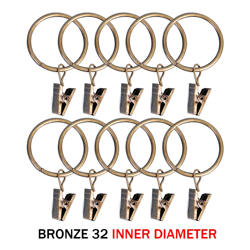 Gardinringar med clips i metall – 25 eller 32 mm