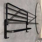 Fällbar handduksstång i matt svart aluminium – 50 cm
