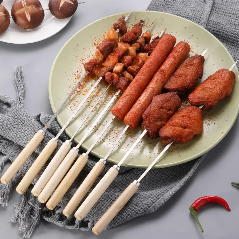 Grillspett med trähandtag