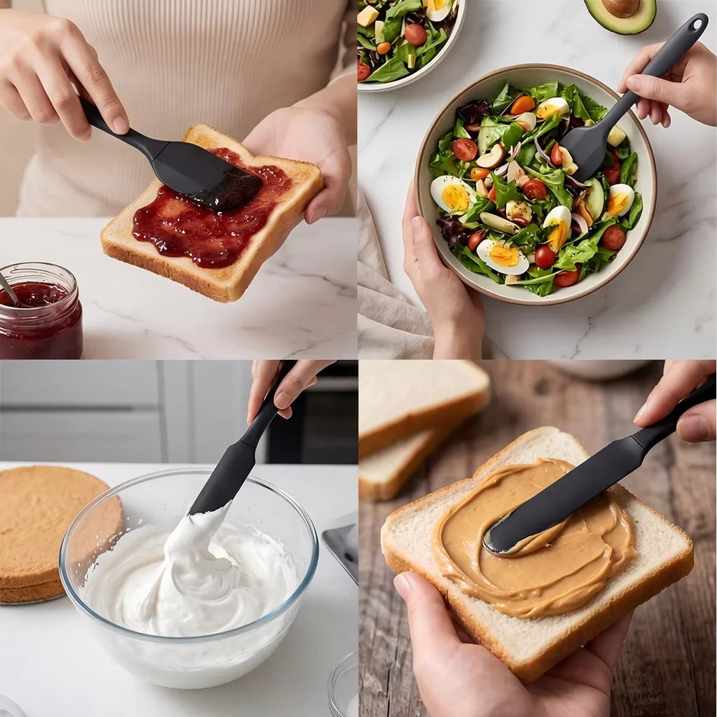 Bakset i silikon – 6 delar med slickepott och pensel