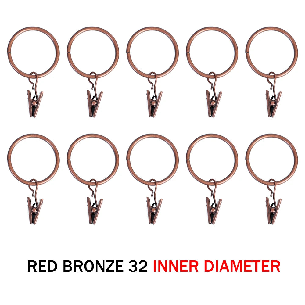 Gardinringar med clips i metall – 25 eller 32 mm