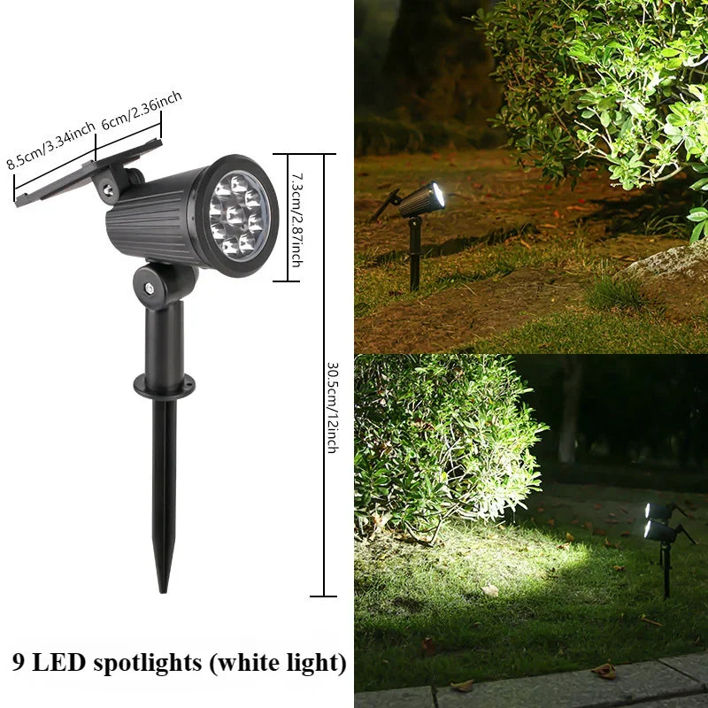 Solcellsdriven spotlight för trädgården – 9 LED