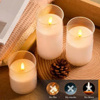 LED-blockljus med flimrande låga – 3-pack