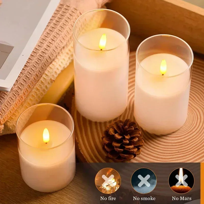 LED-blockljus med flimrande låga – 3-pack
