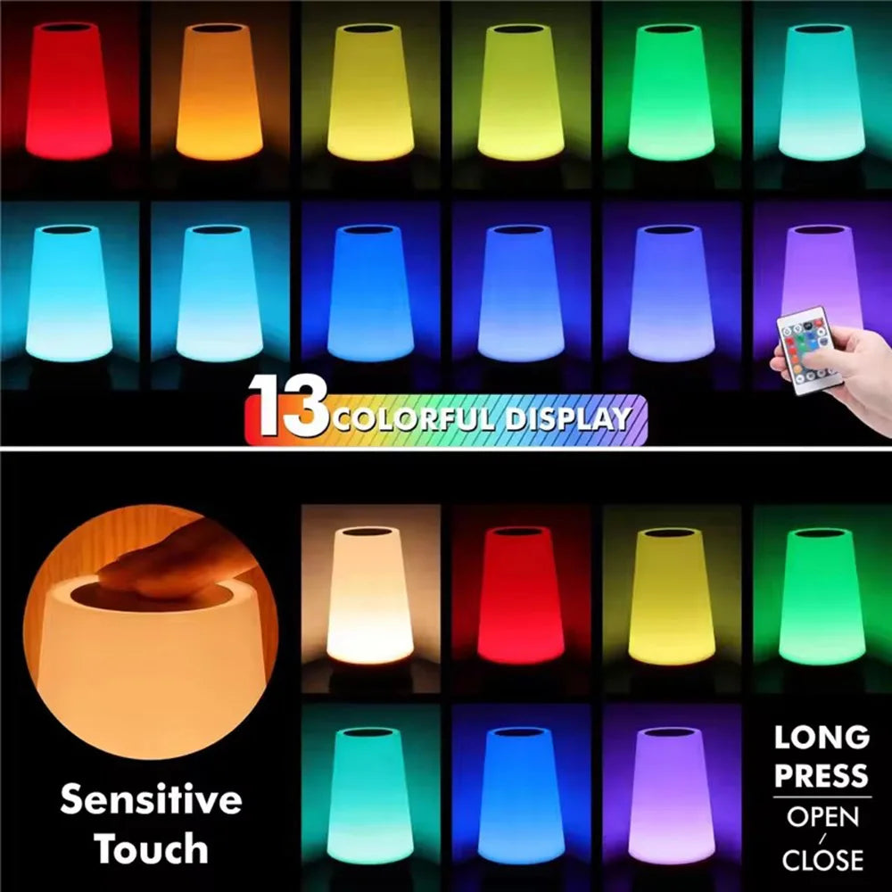 Uppladdningsbar bordslampa med touch – 13 färger