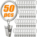 Gardinringar med clips i metall – 25 eller 32 mm
