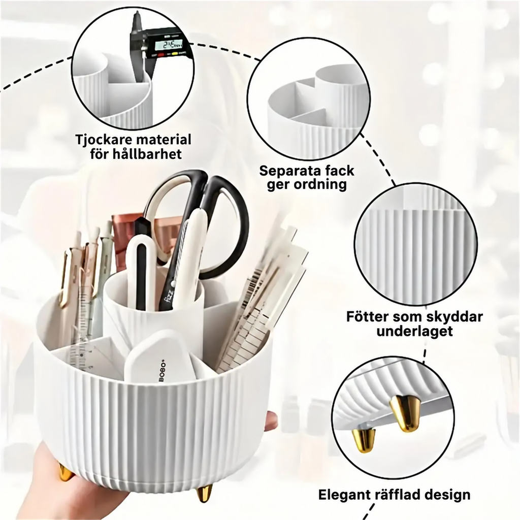 Roterande sminkorganiser med 5 fack