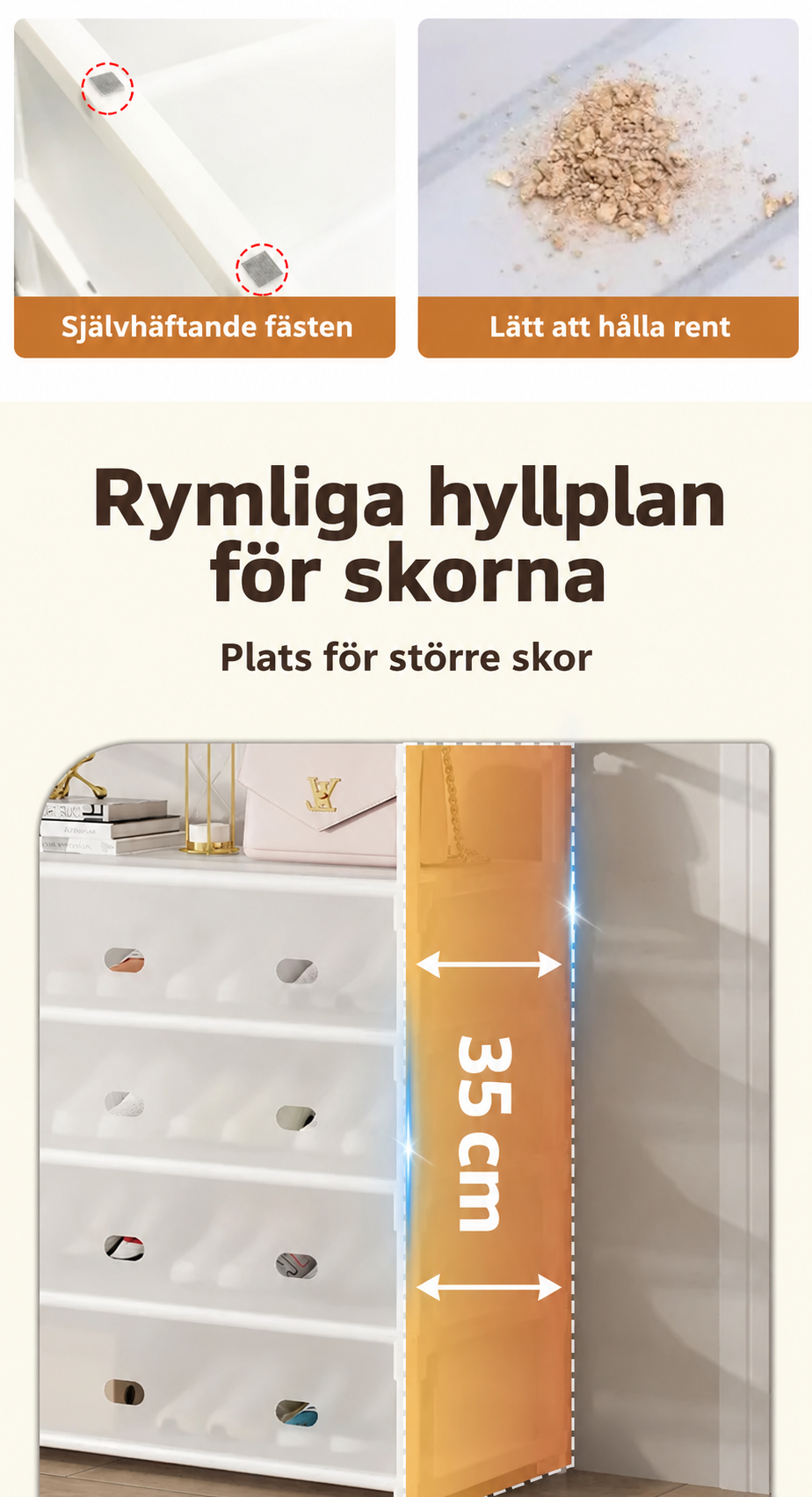 Skoställ för dörr – flera våningar