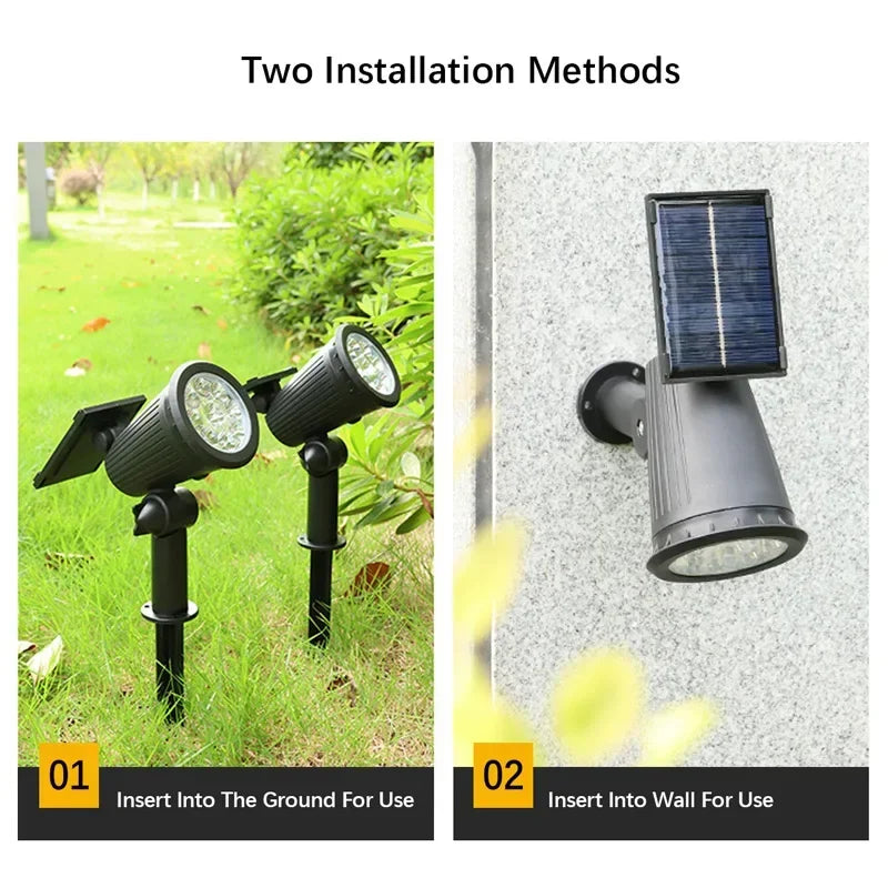Solcellsdriven spotlight för trädgården – 9 LED
