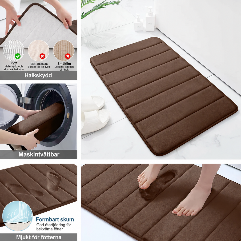 Badrumsmatta i memory foam