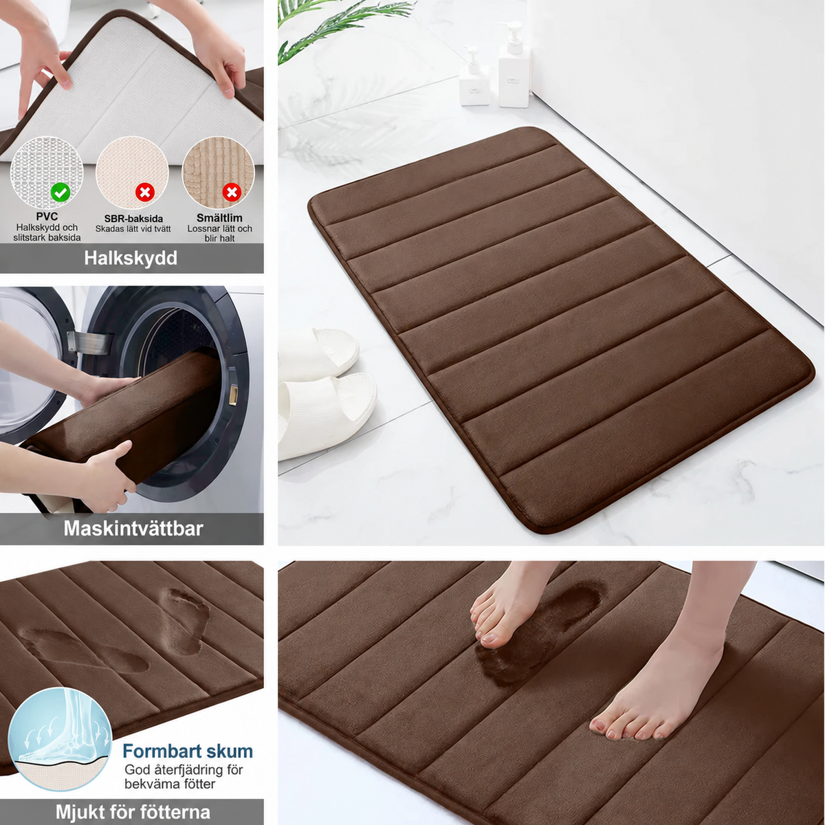 Badrumsmatta i memory foam