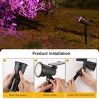 Solcellsdriven spotlight för trädgården – 9 LED