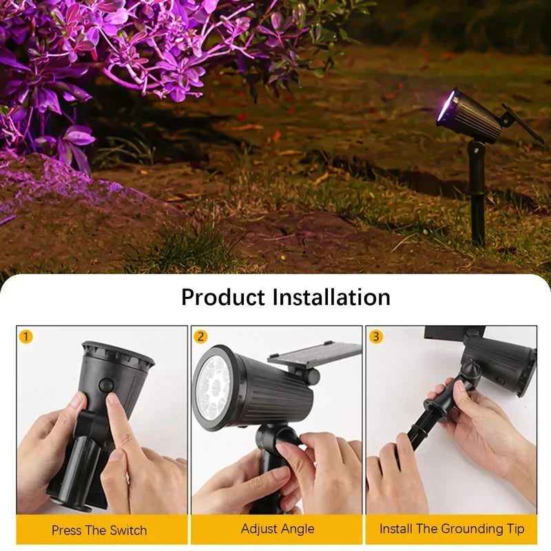 Solcellsdriven spotlight för trädgården – 9 LED