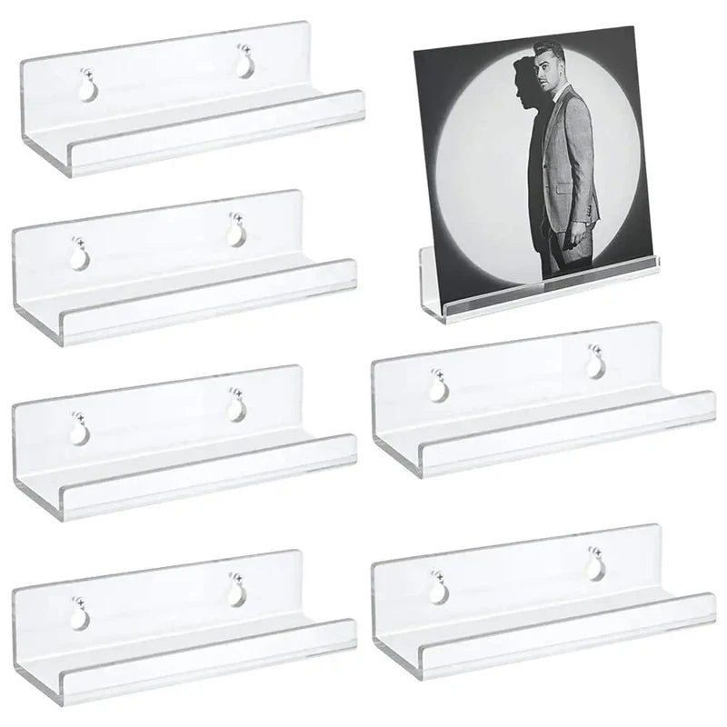 Självhäftande vägghyllor i akryl – 4-pack