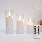 LED-blockljus med flimrande låga – 3-pack