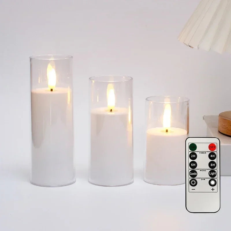LED-blockljus med flimrande låga – 3-pack