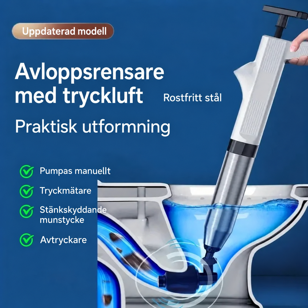 Avloppsrensare med tryckluft – kraftfull vaskrensare