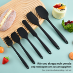 Bakset i silikon – 6 delar med slickepott och pensel